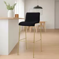 Mville Baro taburetė Hoover, audinys, 4 kojos, aukso spalvos