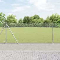 Šešiakampė tvora su betono pagrindu 10 x 1 m Sidabrinė