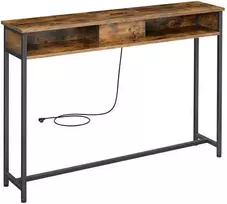 Songmics Konsolinis stalas, 25x120x81.1 cm, ruda ir juoda
