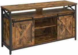 Songmics TV staliukas, 147x40x76 cm, rudas ir juodas