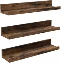 Songmics Sieninė lentyna, 38x10x5 cm, ruda