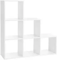 Songmics Knygų lentyna, 97,5x97,5x29 cm, balta