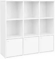Songmics Knygų lentyna, 97,5x97,5x29 cm, Balta