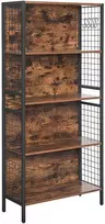Songmics Knygų lentyna, 74x30x154.5 cm, ruda ir juoda