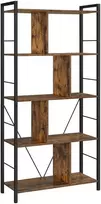 Songmics Knygų lentyna, 150x74x30 cm, ruda ir juoda