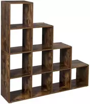 Songmics Knygų lentyna, 129.5x29x129.5 cm, ruda