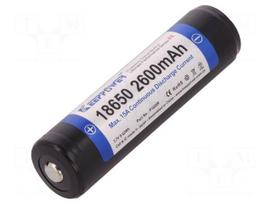 Re-battery: Li-Ion | 18650,MR18650 | 3.7V | 2600mAh | Ø18.8x69mm | 15A