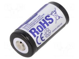 Re-battery: Li-Ion | 16340 | 3.7V | 650mAh | Ø16x34mm | 1.95A