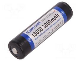 Re-battery: Li-Ion | 18650,MR18650 | 3.7V | 3000mAh | Ø18.8x69mm | 15A