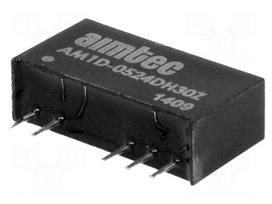 Converter: DC/DC | 1W | Uin: 4.5÷5.5V | Uout: 24VDC | Uout2: -24VDC | SIP7
