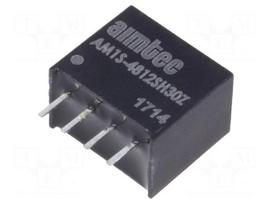 Converter: DC/DC | 1W | Uin: 43.2÷52.8V | 12VDC | Iout: 83mA | SIP4 | 1.8g