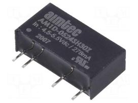 Converter: DC/DC | 2W | Uin: 4.5÷5.5V | 24VDC | Iout: 83mA | SIP7 | 2.5g