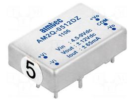 Converter: DC/DC | 2W | Uin: 4.5÷9V | Uout: 12VDC | Uout2: -12VDC | 10g