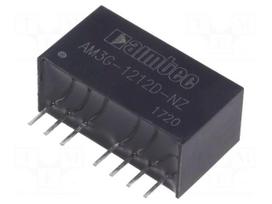 Converter: DC/DC | 3W | Uin: 9÷18V | Uout: 12VDC | Uout2: -12VDC | SIP8