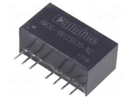 Converter: DC/DC | 3W | Uin: 36÷75V | 12VDC | Iout: 250mA | SIP8 | 4.9g