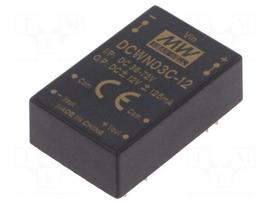 Converter: DC/DC | 3W | Uin: 36÷72V | Uout: 12VDC | Uout2: -12VDC | DIP24