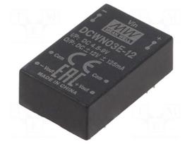 Converter: DC/DC | 3W | Uin: 4.5÷9V | Uout: 12VDC | Uout2: -12VDC | DIP24
