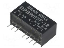 Converter: DC/DC | 3W | Uin: 9÷36V | Uout: 12VDC | Uout2: -12VDC | SIP8