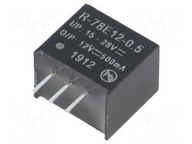 Converter: DC/DC | 6W | Uin: 15÷28V | Uout: 12VDC | Iout: 500mA | SIP3