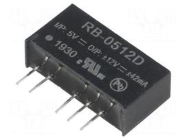 Converter: DC/DC | 1W | Uin: 4.5÷5.5V | Uout: 12VDC | Uout2: -12VDC | SIP7