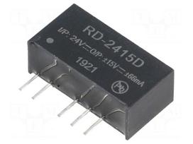 Converter: DC/DC | 2W | Uin: 21.6÷26.4V | Uout: 15VDC | Uout2: -15VDC