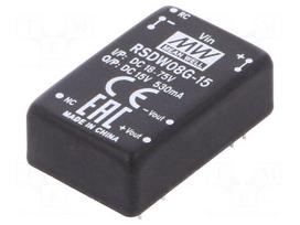 Converter: DC/DC | 8W | Uin: 18÷75V | 15VDC | Iout: 0÷530mA | DIP24 | 18.4g