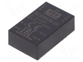 Converter: DC/DC | 3W | Uin: 4.5÷9V | 3.3VDC | Iout: 600mA | DIP24 | 12.5g