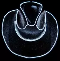 Šviečianti skrybėlė - juoda