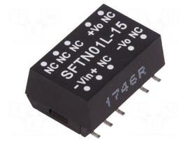Converter: DC/DC | 1W | Uin: 4.5÷5.5V | 15VDC | Iout: 67mA | SMD | 1.2g