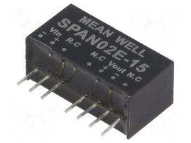 Converter: DC/DC | 2W | Uin: 4.5÷9V | 15VDC | Iout: 0÷134mA | SIP8 | 4.8g