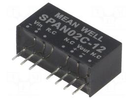 Converter: DC/DC | 2W | Uin: 36÷75V | 12VDC | Iout: 0÷167mA | SIP8 | 4.8g