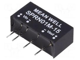Converter: DC/DC | 1W | Uin: 11.4÷13.2V | 15VDC | Iout: 0÷67mA | SIP6