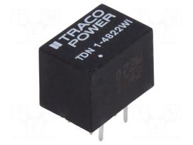 Converter: DC/DC | 1W | Uin: 18÷75V | Uout: 12VDC | Uout2: -12VDC | DIP