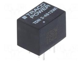 Converter: DC/DC | 3W | Uin: 18÷75V | Uout: 12VDC | Iout: 250mA | DIP | 2.7g