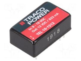 Converter: DC/DC | 10W | Uin: 9÷18V | Uout: 12VDC | Iout: 833mA | DIP16