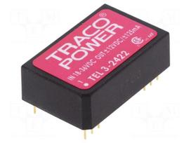 Converter: DC/DC | 3W | Uin: 18÷36V | Uout: 12VDC | Uout2: -12VDC | DIP24