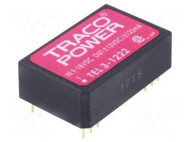 Converter: DC/DC | 3W | Uin: 9÷18V | Uout: 12VDC | Uout2: -12VDC | DIP24