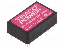 Converter: DC/DC | 3W | Uin: 9÷18V | Uout: 12VDC | Iout: 250mA | DIP24
