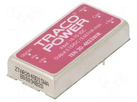 Converter: DC/DC | 20W | Uin: 18÷75V | Uout: 15VDC | Uout2: -15VDC | 2"x1"