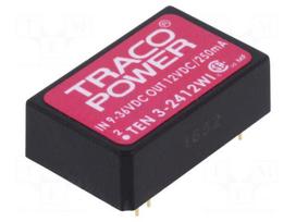 Converter: DC/DC | 3W | Uin: 9÷36V | 12VDC | Iout: 250mA | DIP24 | 12g