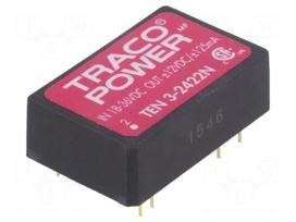 Converter: DC/DC | 3W | Uin: 18÷36V | Uout: 12VDC | Uout2: -12VDC | DIP24