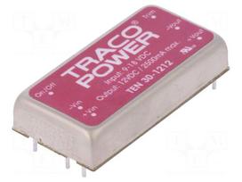 Converter: DC/DC | 30W | Uin: 9÷18V | 12VDC | Iout: 2500mA | 2"x1" | 31g