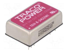 Converter: DC/DC | 8W | Uin: 9÷36V | Uout: 12VDC | Uout2: -12VDC | DIP24