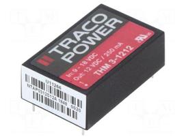 Converter: DC/DC | 3W | Uin: 9÷18V | 12VDC | Iout: 250mA | DIP24 | 14g