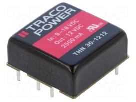 Converter: DC/DC | 30W | Uin: 9÷18V | 12VDC | Iout: 2500mA | 1"x1" | 16.5g