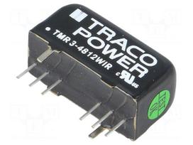 Converter: DC/DC | 3W | Uin: 18÷75V | 12VDC | Iout: 250mA | SIP8 | 5.9g