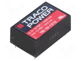 Converter: DC/DC | 10W | Uin: 9÷18V | Uout: 12VDC | Iout: 833mA | DIP24