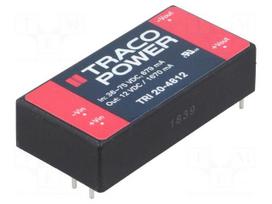 Converter: DC/DC | 20W | Uin: 36÷75V | Uout: 12VDC | Iout: 1.67A | 2"x1"