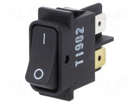 ROCKER | DPST | Pos: 2 | ON-OFF | 10A/250VAC | black | IP40 | 100mΩ | UL94V-2