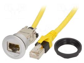 RJ45 socket | 22mm | har-port | -25÷70°C | Ø22.3mm | IP20 | Len: 2m